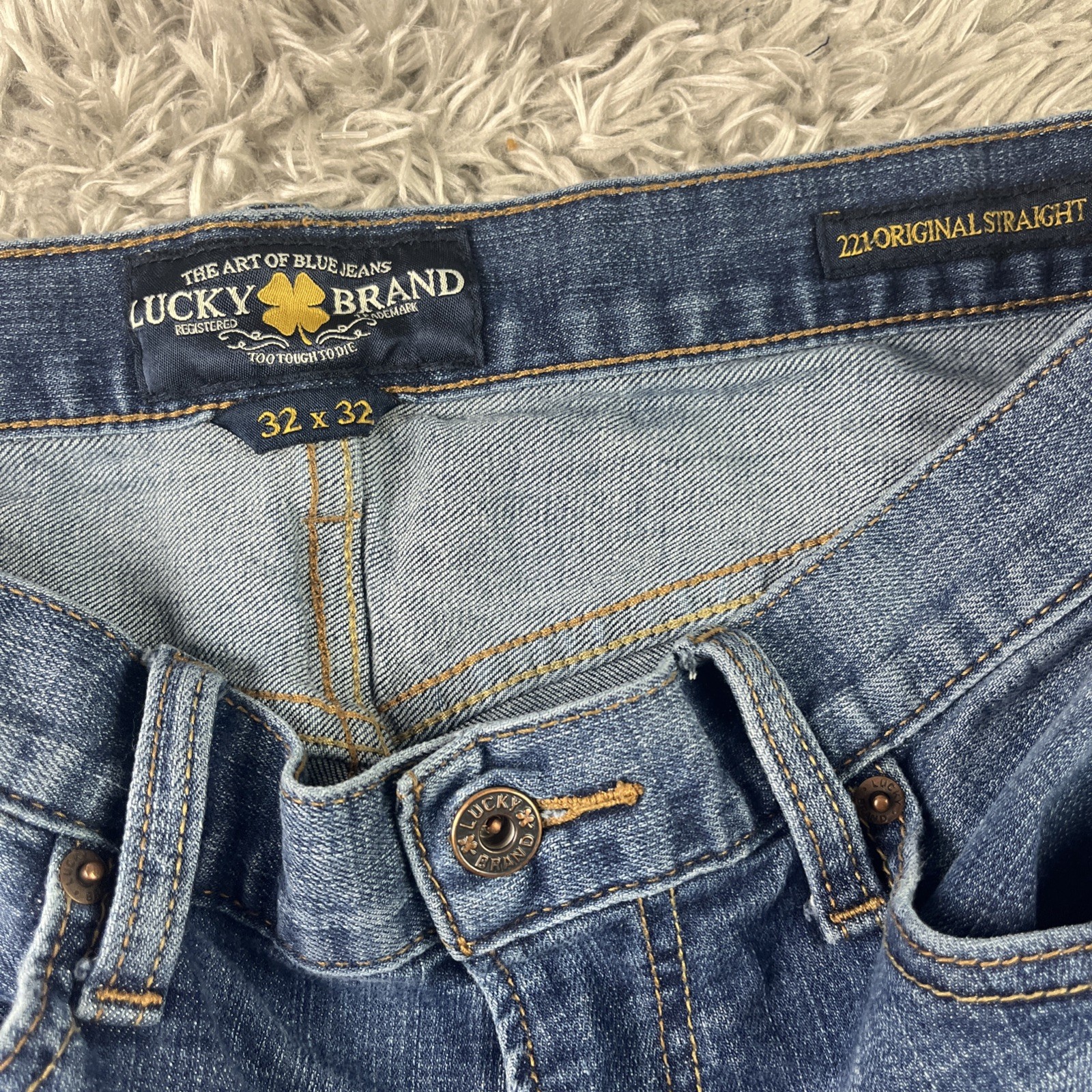 Lucky Brand Mens Jeans 221 Original Straight 32×32 Blue Denim 5 Pocket
