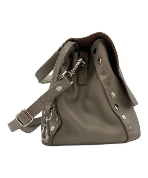 zanellato POSTINA Studded Leather Shoulder Bag gray