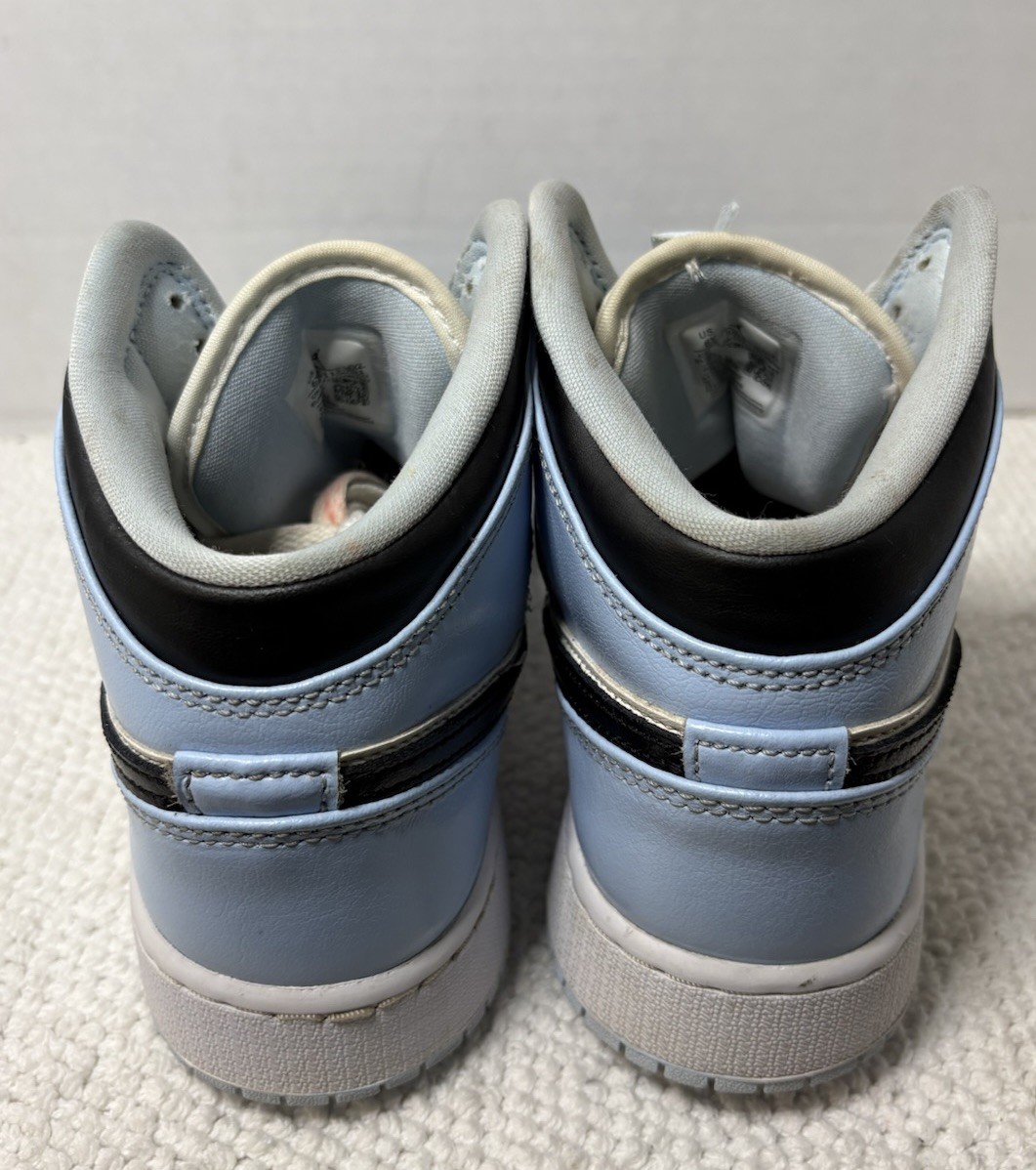 Nike Air Jordan 1 Mid GS Ice Blue Black White 555112-401 Size 6Y