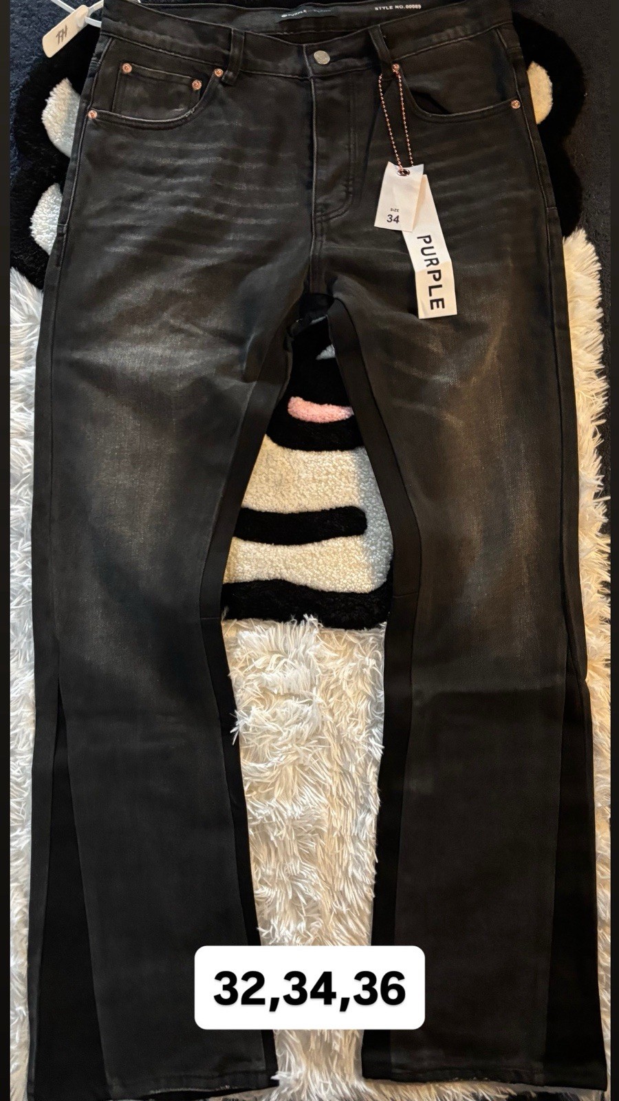 Purple Black Denim Jeans Men’s flared