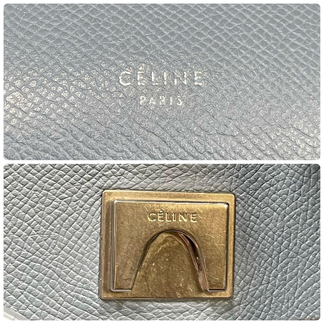 Auth CELINE Nano Belt Bag Light Blue Leather Hand Bag Pastel Color Used Japan