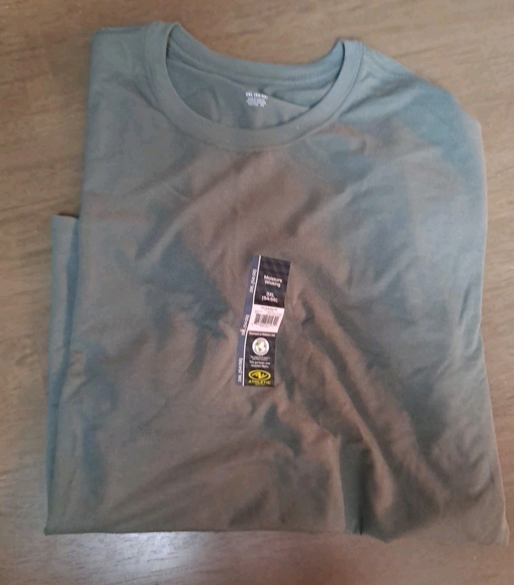NWT Athletic Works Short Sleeve Moisture Wicking TShirt Flagstone Green Size 3XL
