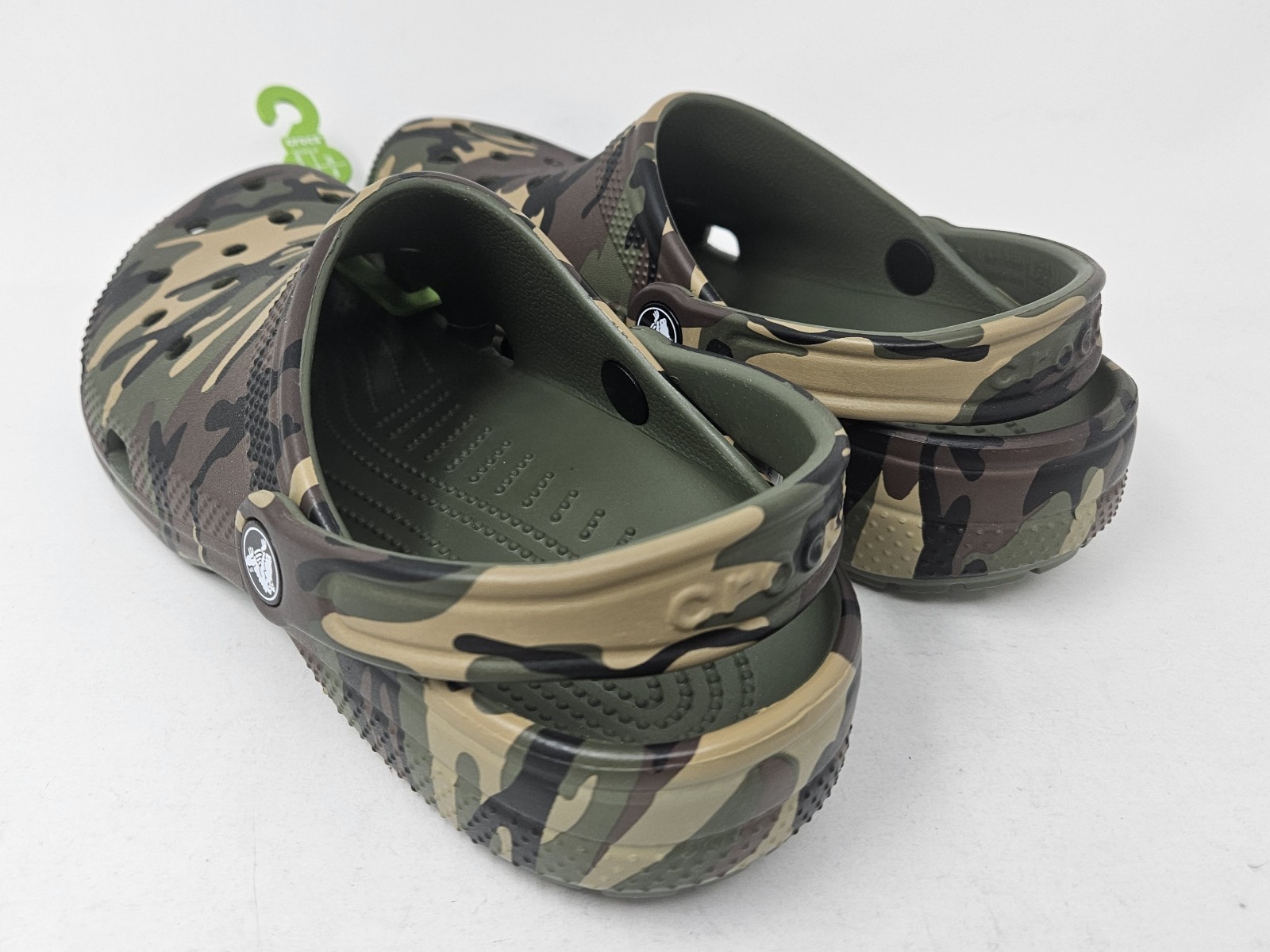 Crocs Classic Clog Slip-On Sandals, Unisex Kid’s Army Green Camo, 211879, NEW!