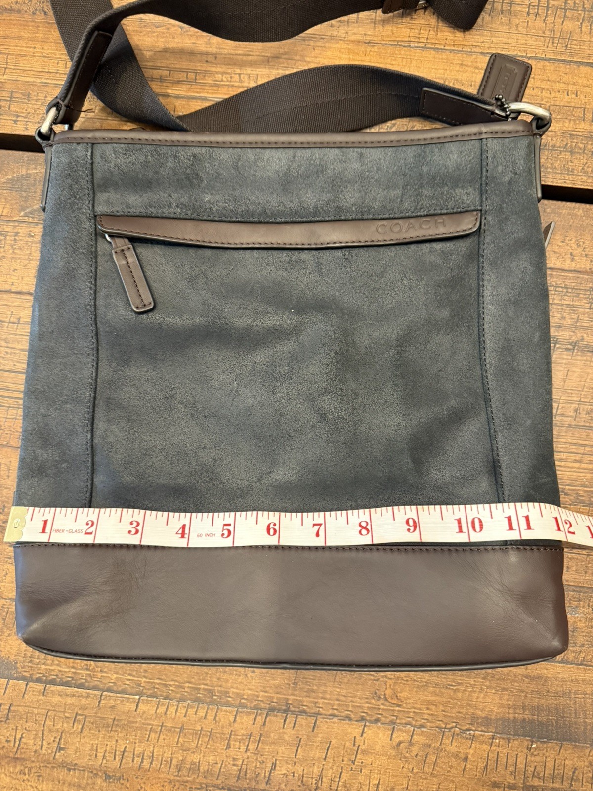 Coach Camden Tech Black leather crossbody messenger bag 9F1361-F70920 Purse