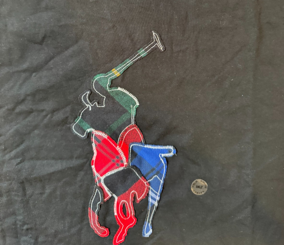 Polo Ralph Lauren T Shirt BLACK with Large Polo Logo 2XLT