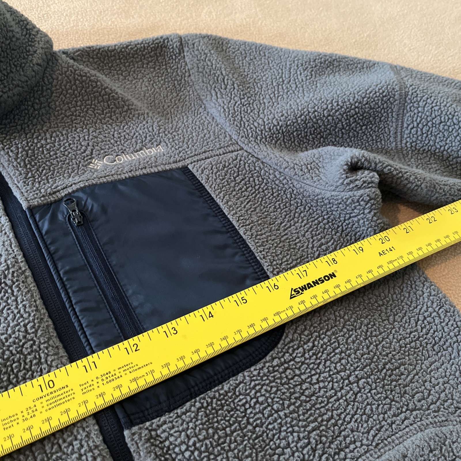 Columbia Fast Trek II Fleece Jacket Men’s Small Blue Gray Sherpa Full Zip