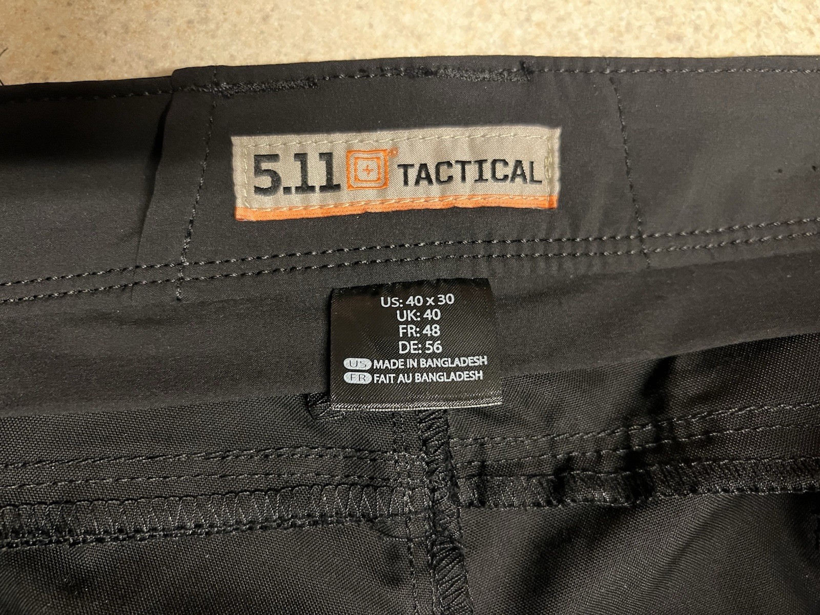 5.11 Tactical Mens Straight Fit Ridge Cargo Pant 40×30 Black