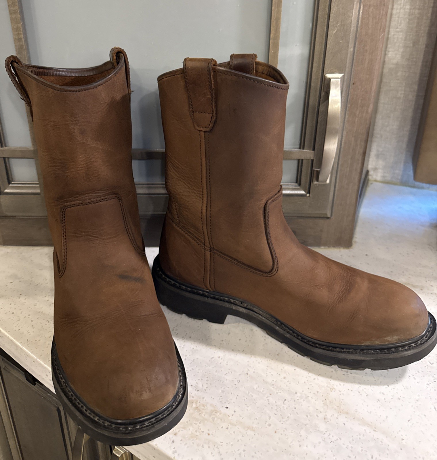 Wolverine Wellington W04727 Men’s Brown Leather Work Western Boots – Size 12 EW