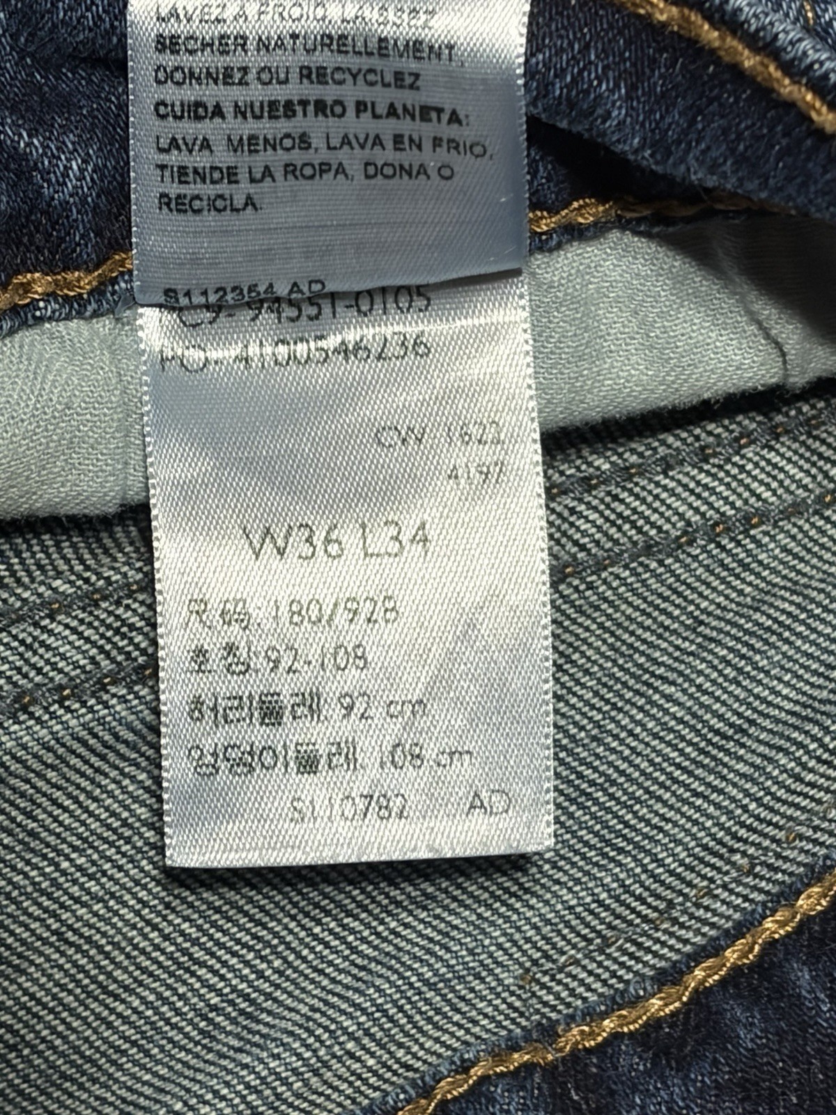 Signature by Levi Strauss Athletic Fit Mens Jeans Dark Wash Navy Blue 36×34