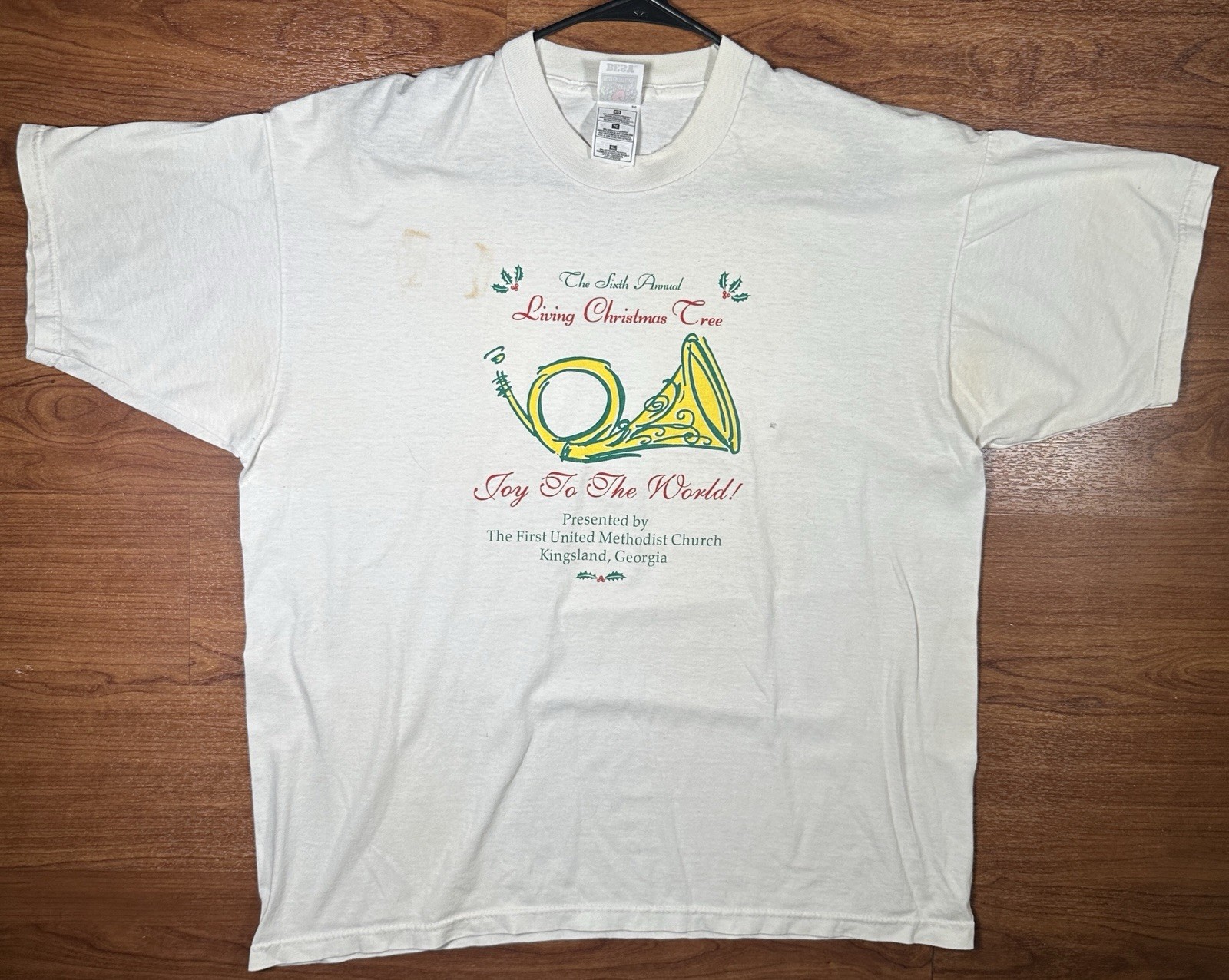Vintage 1997 Living Christmas Tree Church T Shirt XL Kingsland GA USA 13