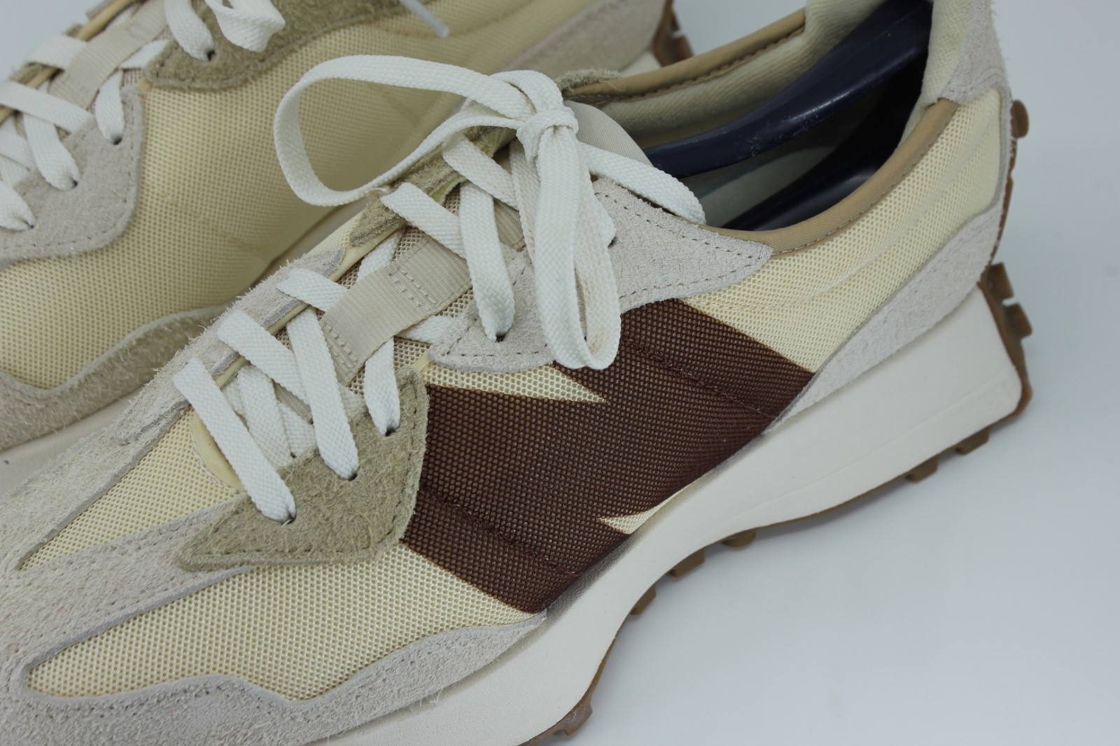New Balance 327 MS327ACM Mens 9 D Casual Running Shoes Cream Brown Suede