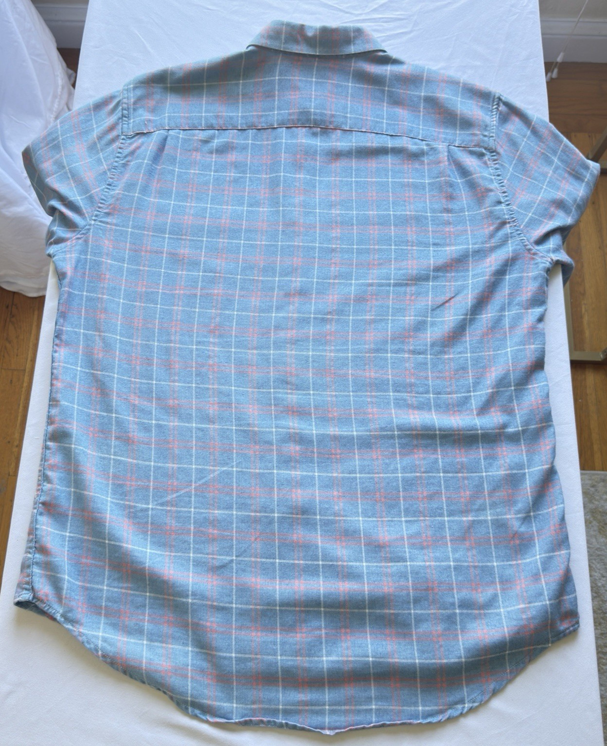 Faherty Brand Plaid Button Down Shirt Blue Pink Men’s Large Cotton