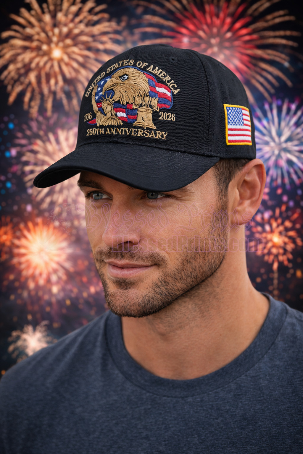 USA 250th Anniversary Hat Cap Eagle 1776 2026 Black Veteran Made In USA V2.0