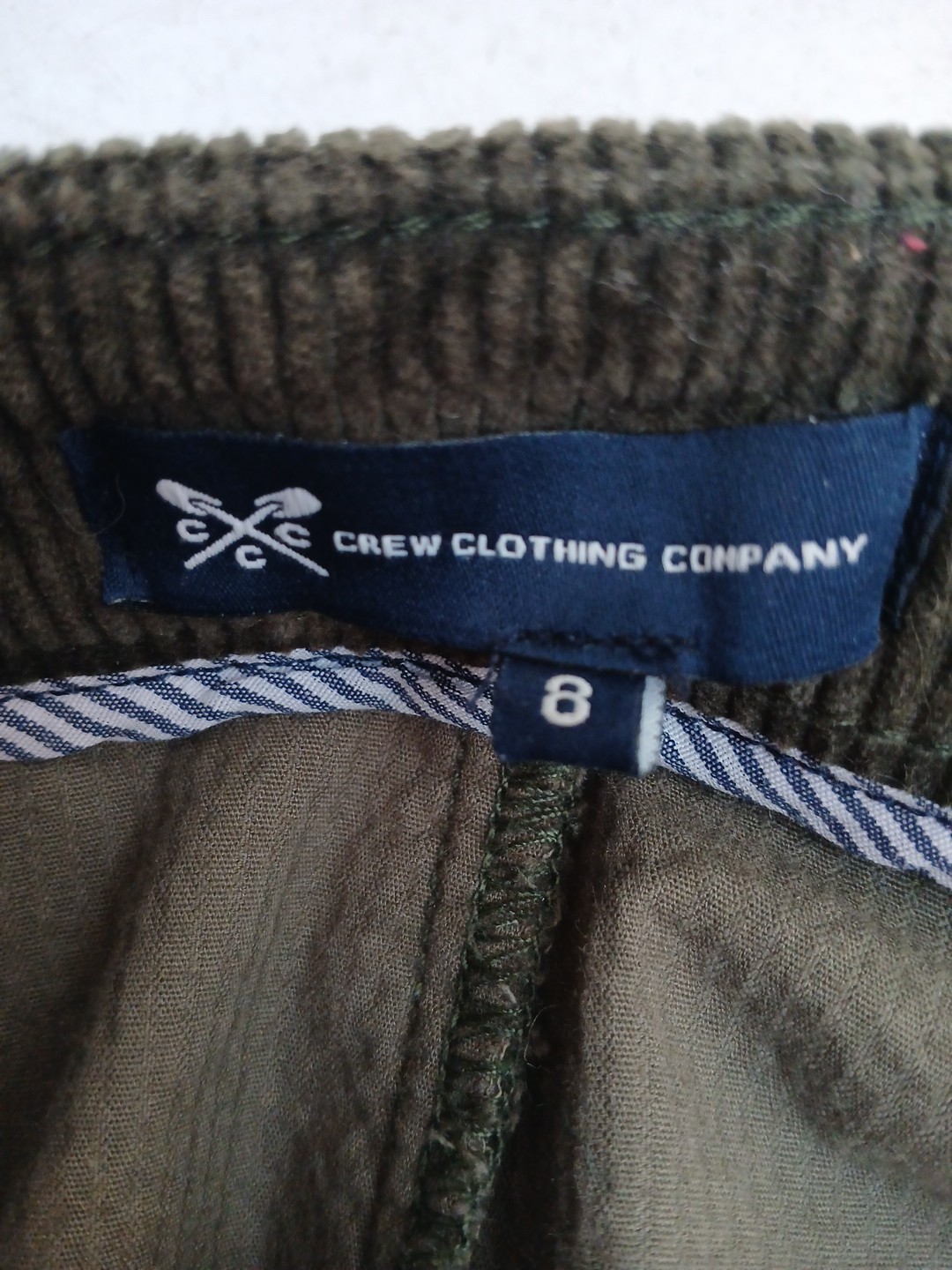 Crew Clothing Chunky Corduroy Skirt with Stretch Womens Size UK 8 Front Pockets.