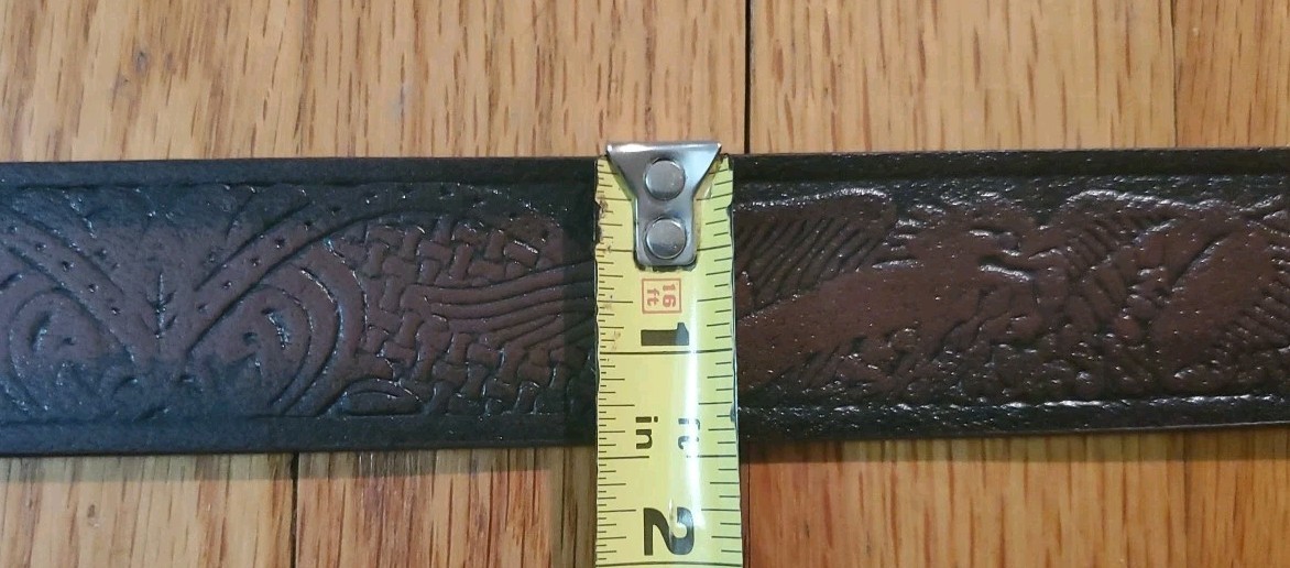 WRANGLER Brown Genuine Leather Western Belt Mens Size 40/100