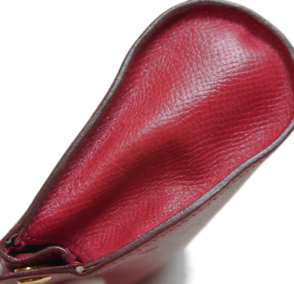Authentic HERMES Caro PM Pouch Serie Leather #4055