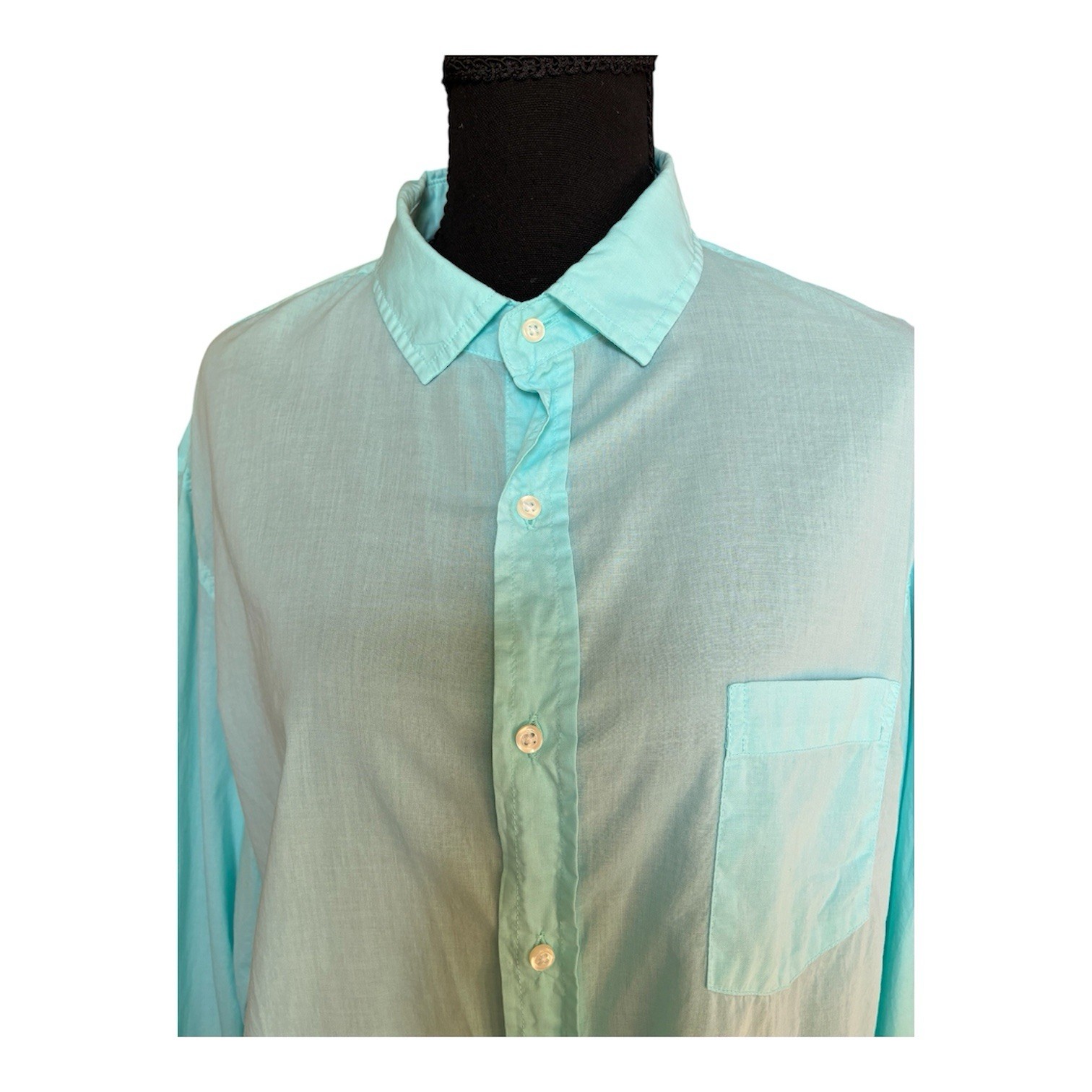 Frank & Eileen Luke Cotton Teal Button Down Shirt-NWOT-size Large