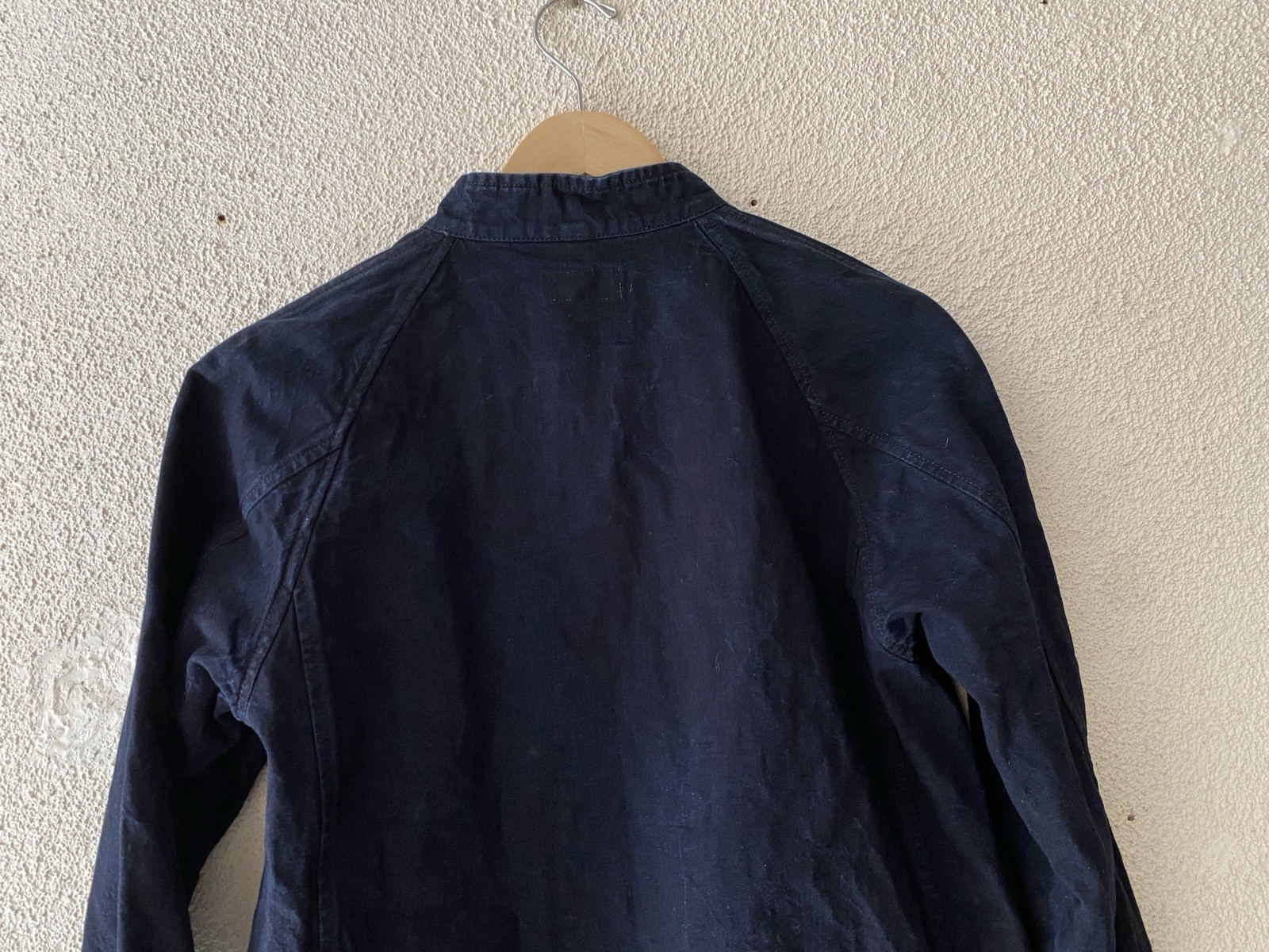 $437 CHIMALA Japan 10oz DARK WASH INDIGO DENIM RAILROAD JACKET S Chore Coat