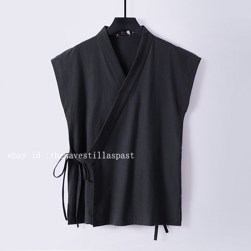 Traditional Chinese Clothing Hanfu Vest Cotton Sleeveless Kimono Tank Tops M-9XL