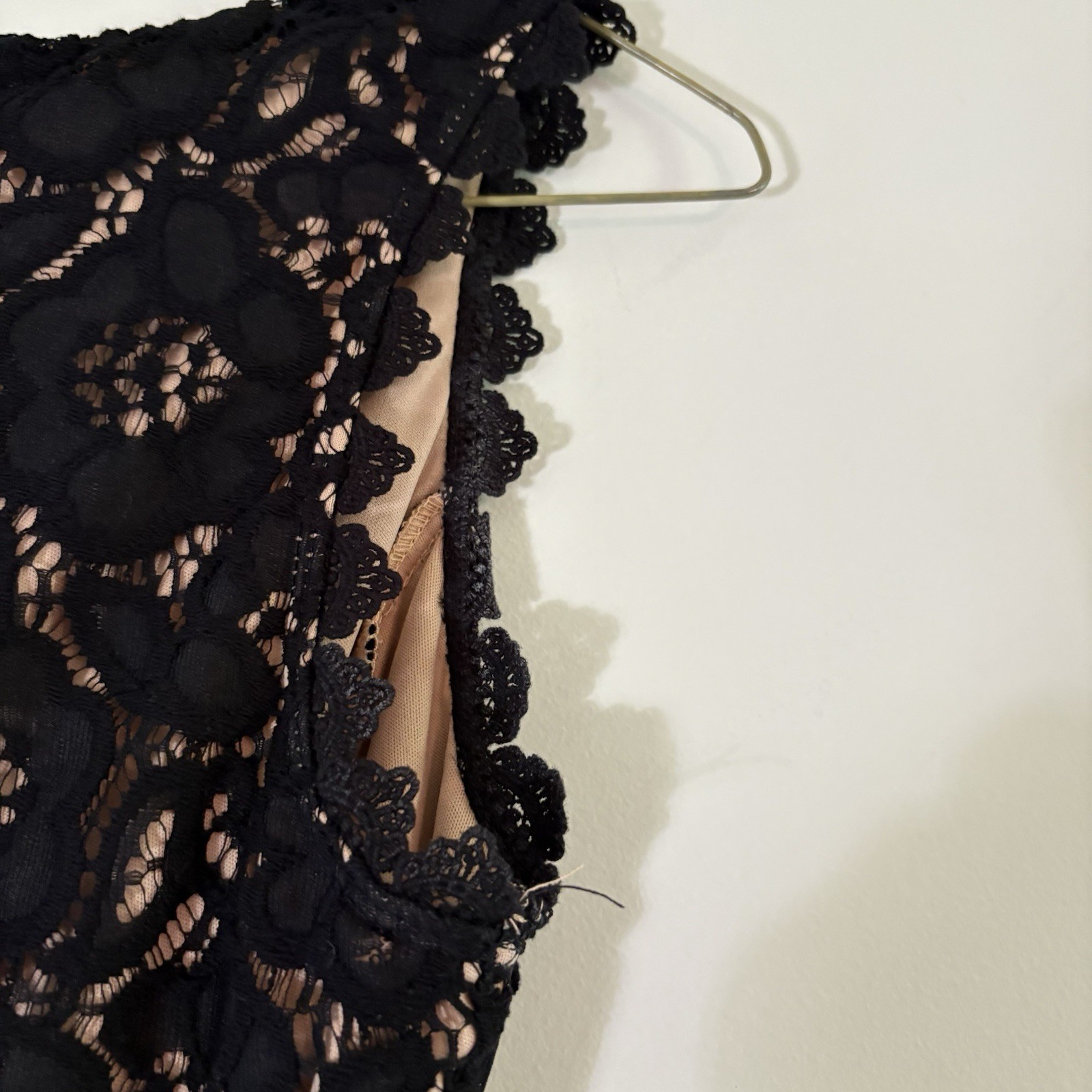 City Studio Black Floral Lace Fit & Flare Knee Dress Sleeveless Round Neck 3