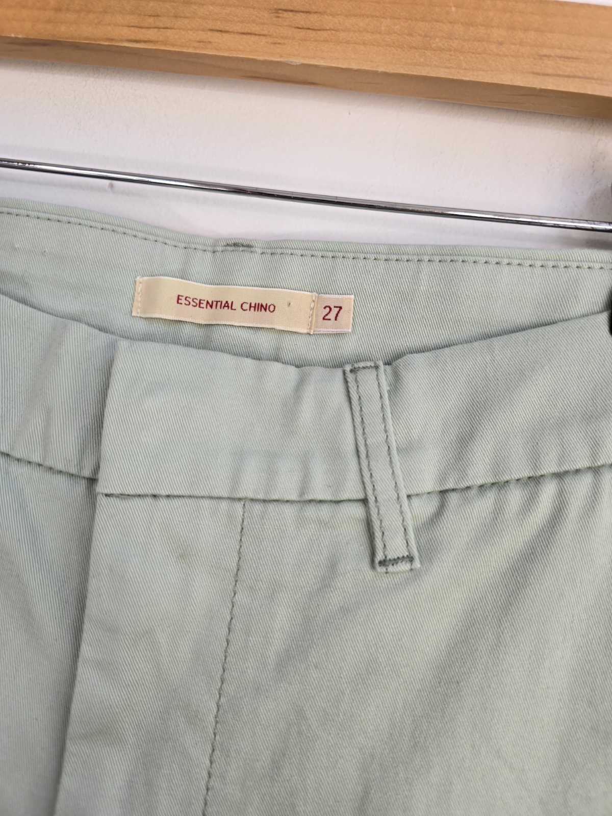 Levi’s Womens Chinos 27 In Waist Mint Green Cotton Summer Casual Zip Fly