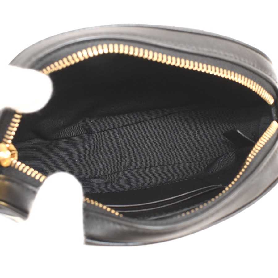 CELINE C Charm Crossbody Bag Shoulder Camera Bag Black Leather T00L