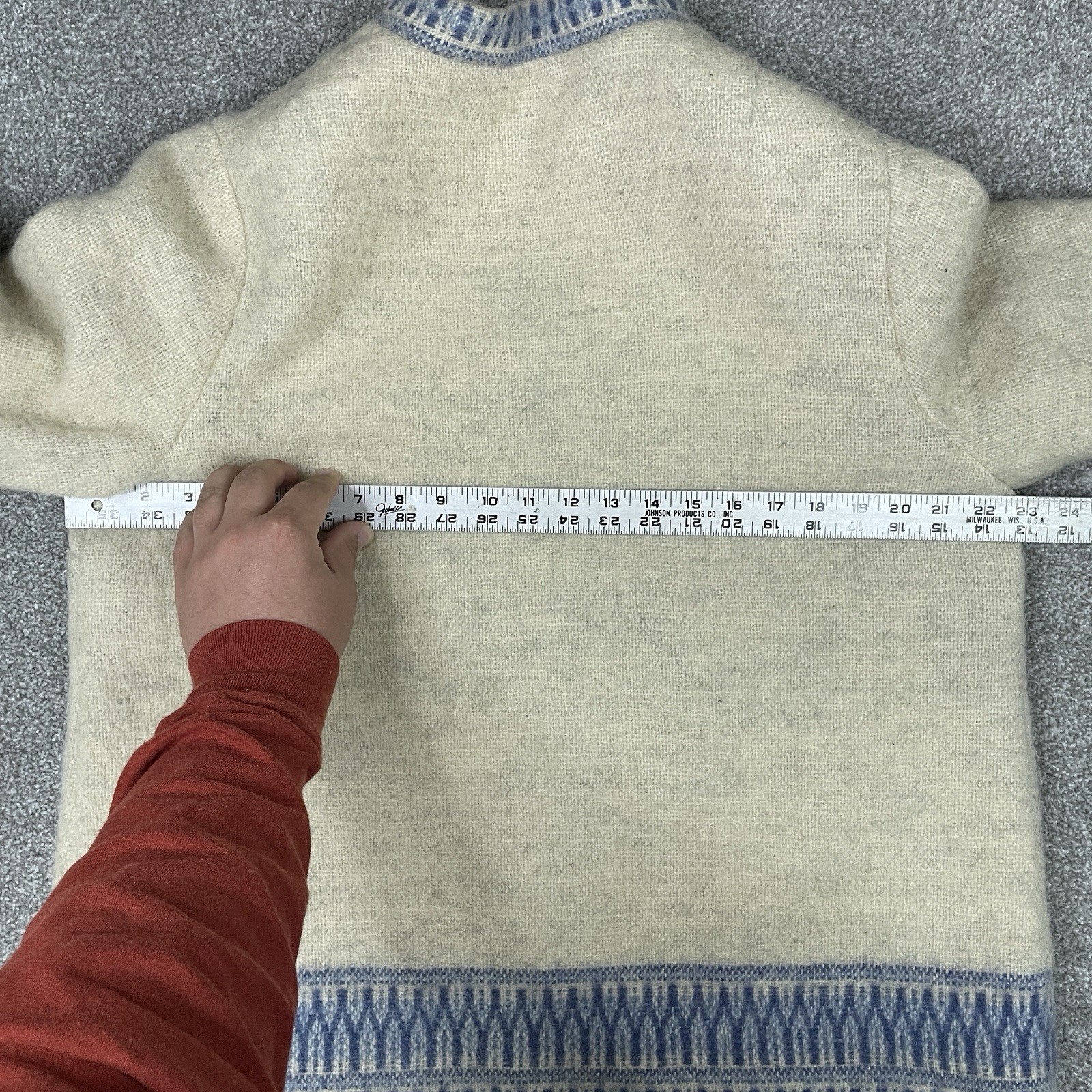 Johnsons Hemslojd Sweater Womens 46 (L-XL) Metal Clasp Buttons Sweden Wool VTG