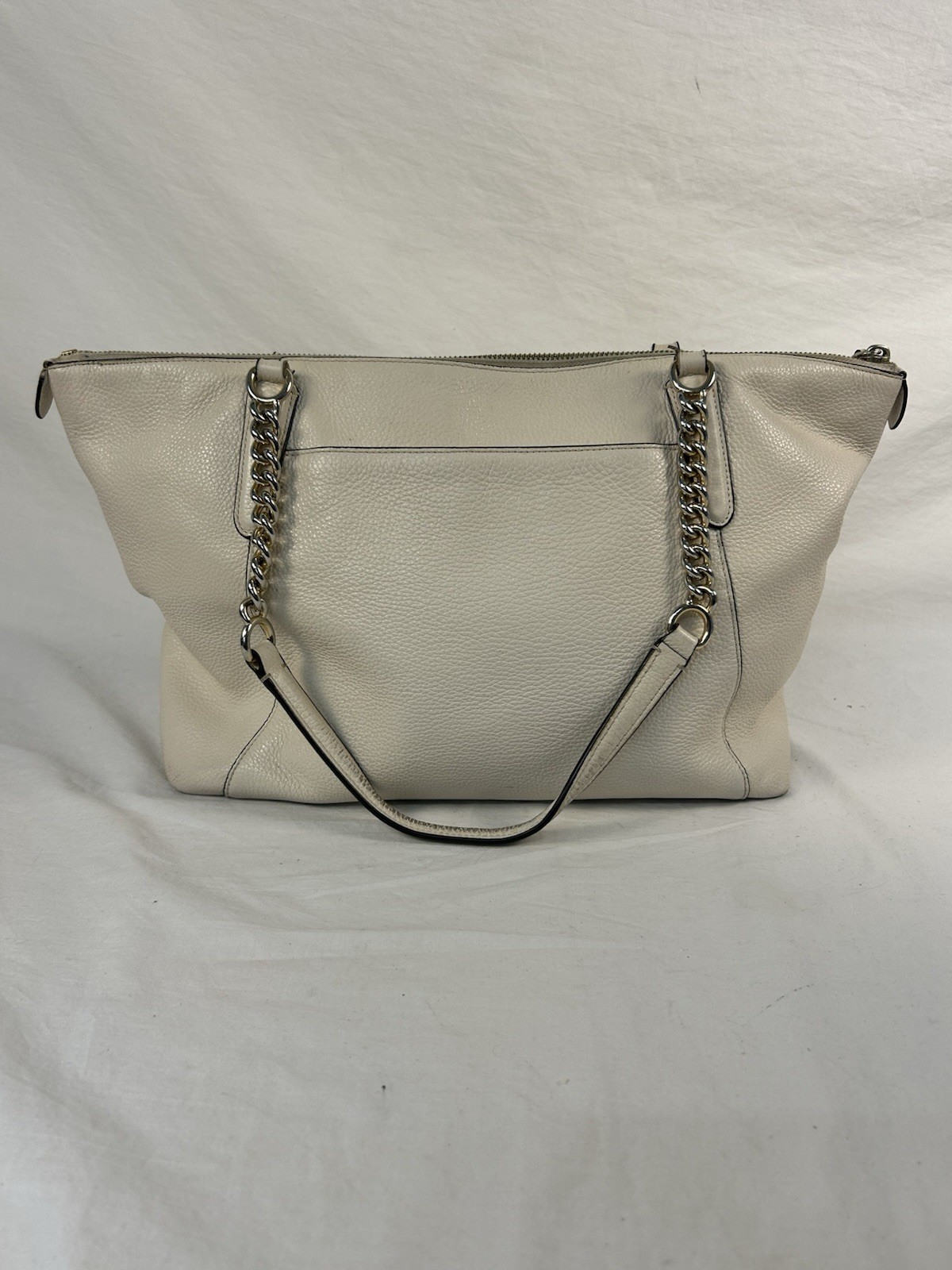 Coach F29007 Ava Chain Tote In Ivory Crossgrain Leather