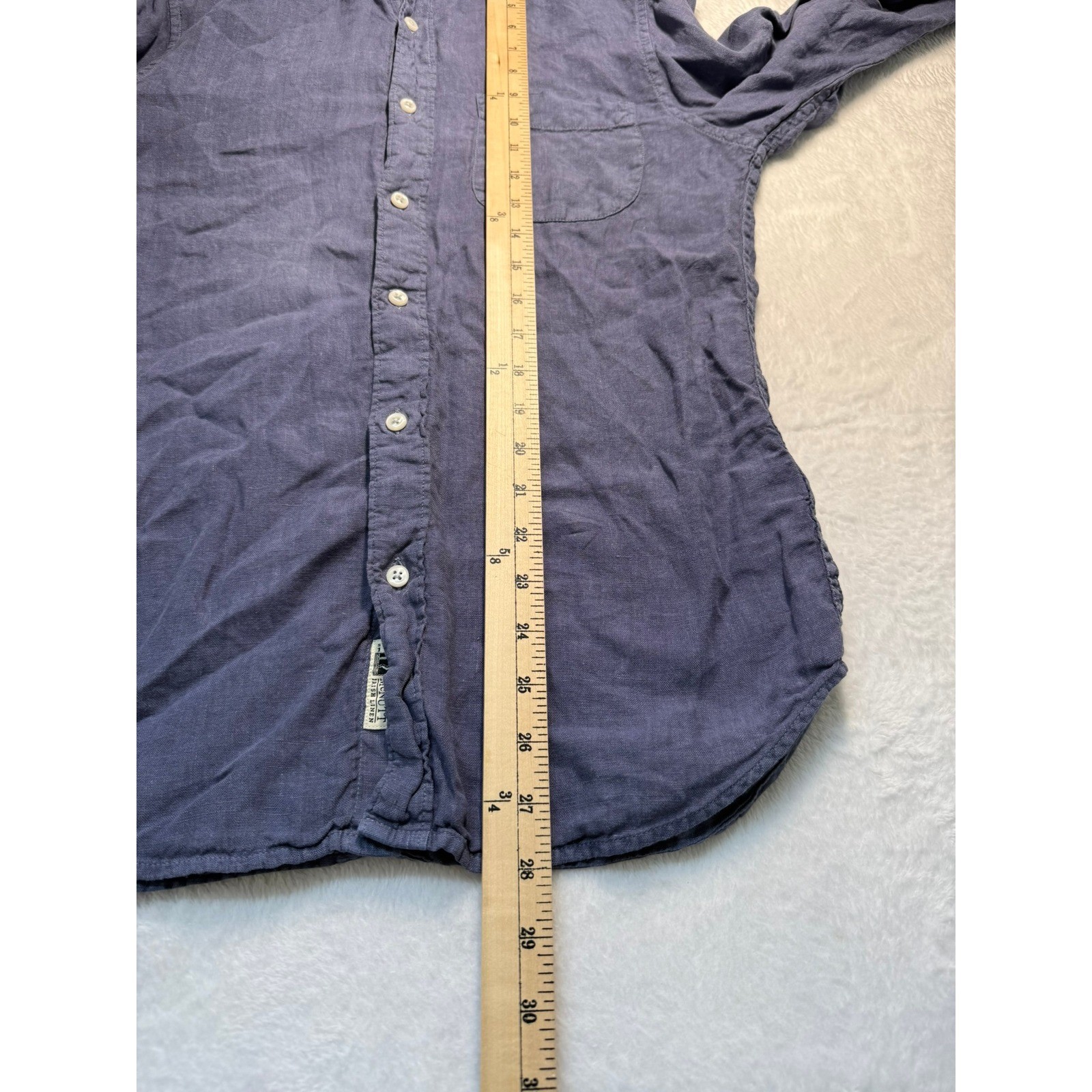 J.Crew Baird McNutt Irish Linen Shirt Mens Small Slim Fit Blue Long Sleeve