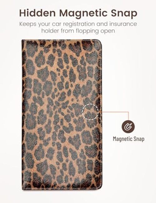 Leopard Car Registration and Insurance Holder, Car Big Size darkleopard