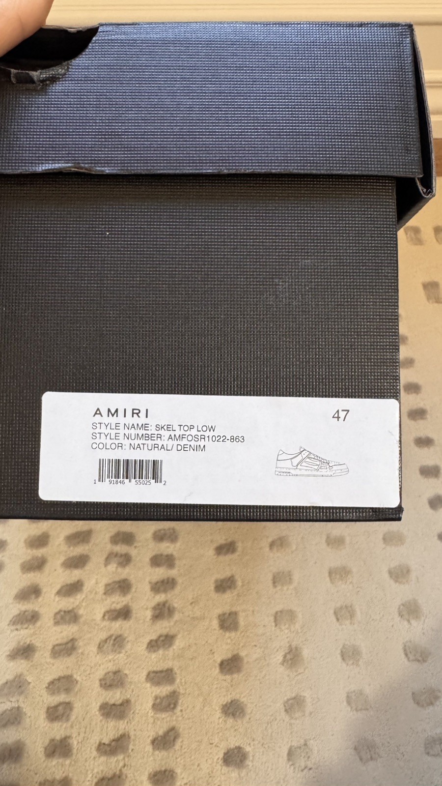 Amiri Skel Low-Top Sneakers in Natural/Denim BNWB 47