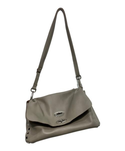 zanellato POSTINA Studded Leather Shoulder Bag gray