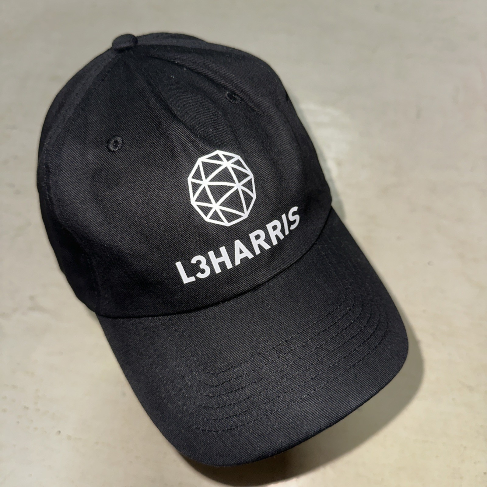 L3Harris Aircraft Logo Hat Baseball Cap Adjustable Black Lightweight Communicate