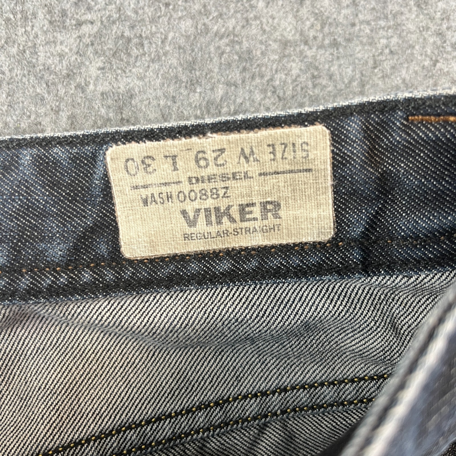 Diesel Viker Mens Jeans Straight 29 30 Dark Wash Blue Cotton Regular Fit