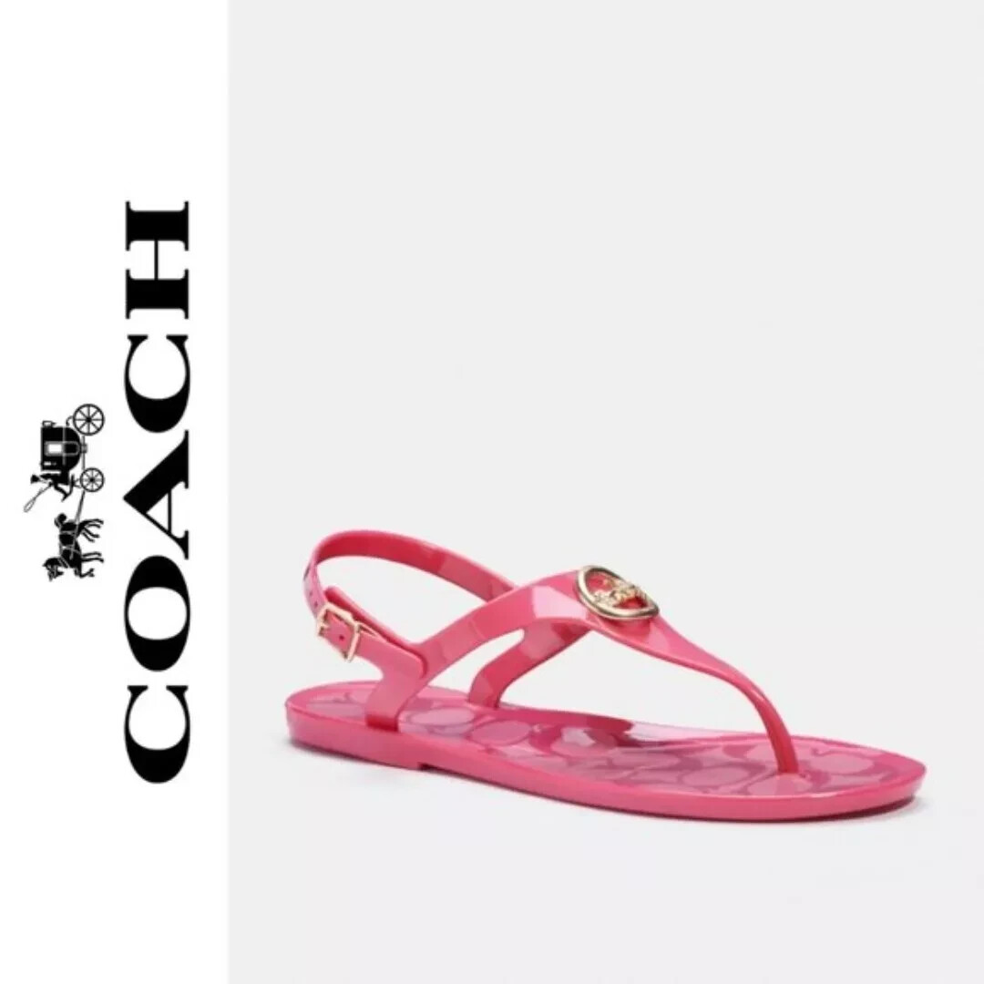 Coach Nicolle Jelly Sandals C2802 Pink 6 BNWT