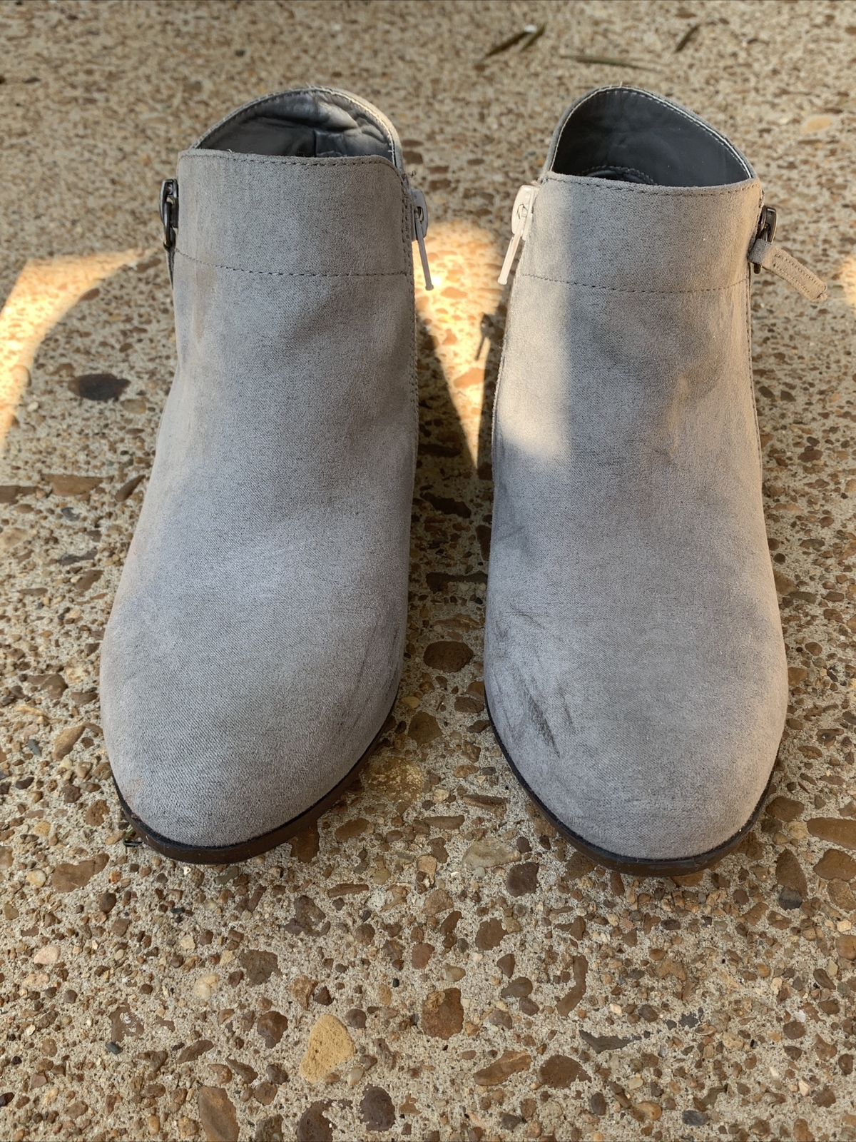 Sam Edelman Girls Suede Ash Gray Ankle Boots Size Kids 3.