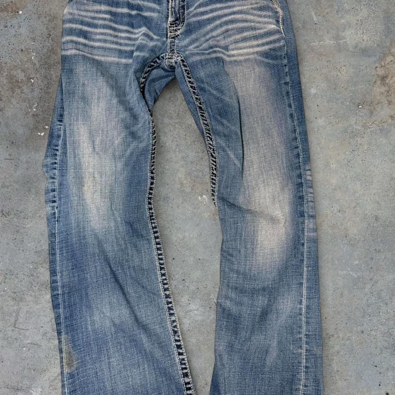 BKE Carter Bootcut Jeans 32R Light Wash Embroidered Flap Pocket