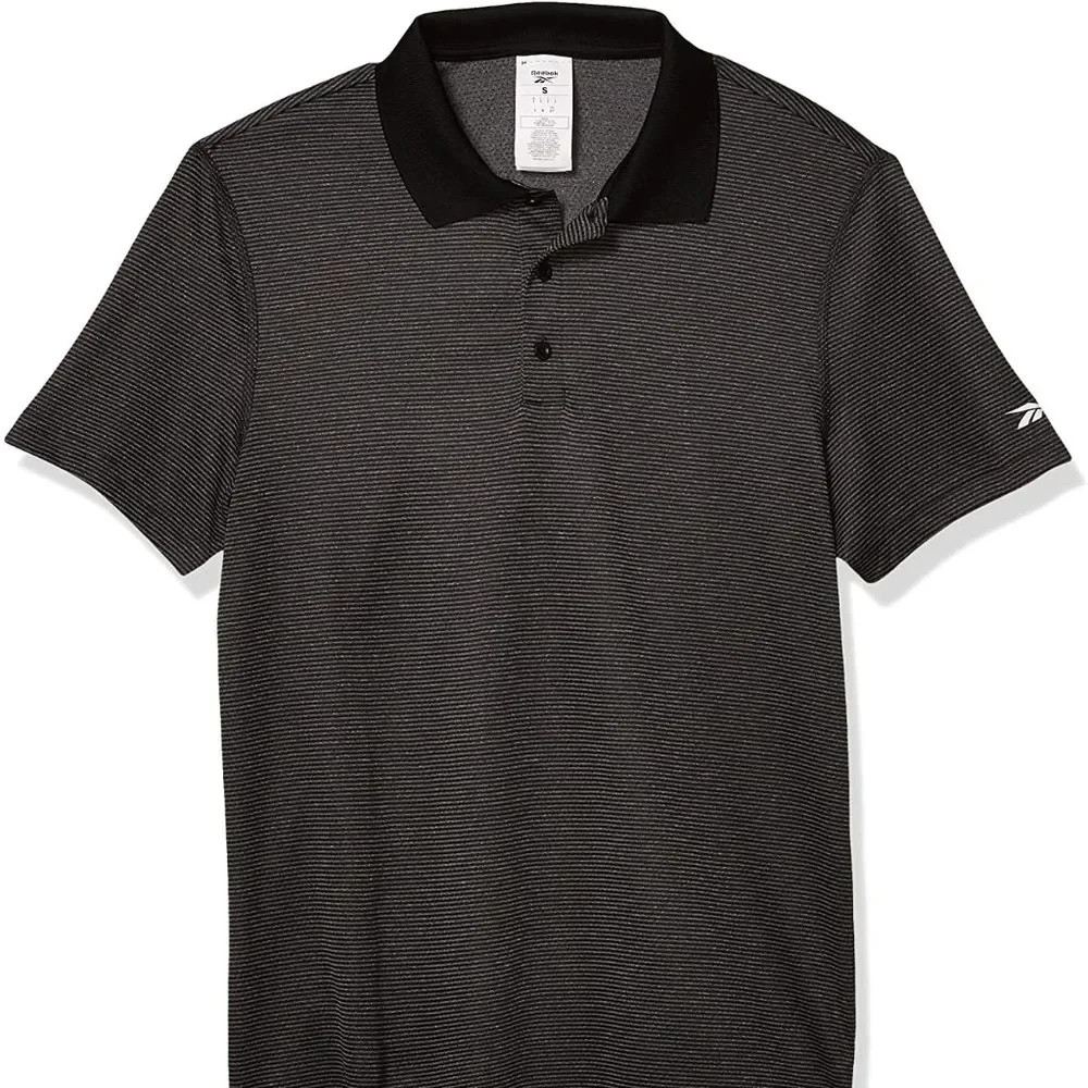 Reebok Men’s Workout Ready/Recycled Striped Polo, Brand NEW, Authentic
