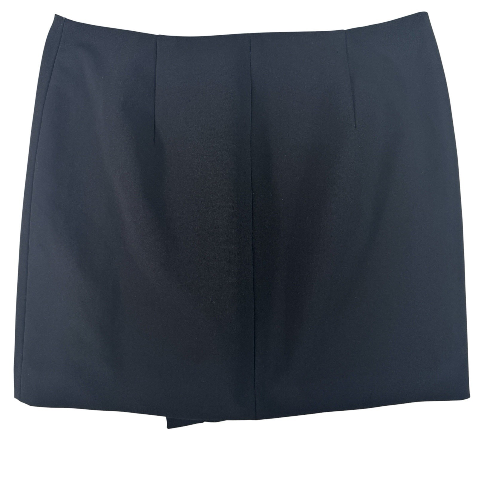 Madewell Ignition Black Zipper Accent Asymmetric Mini Wrap Skirt Women’s Size 4