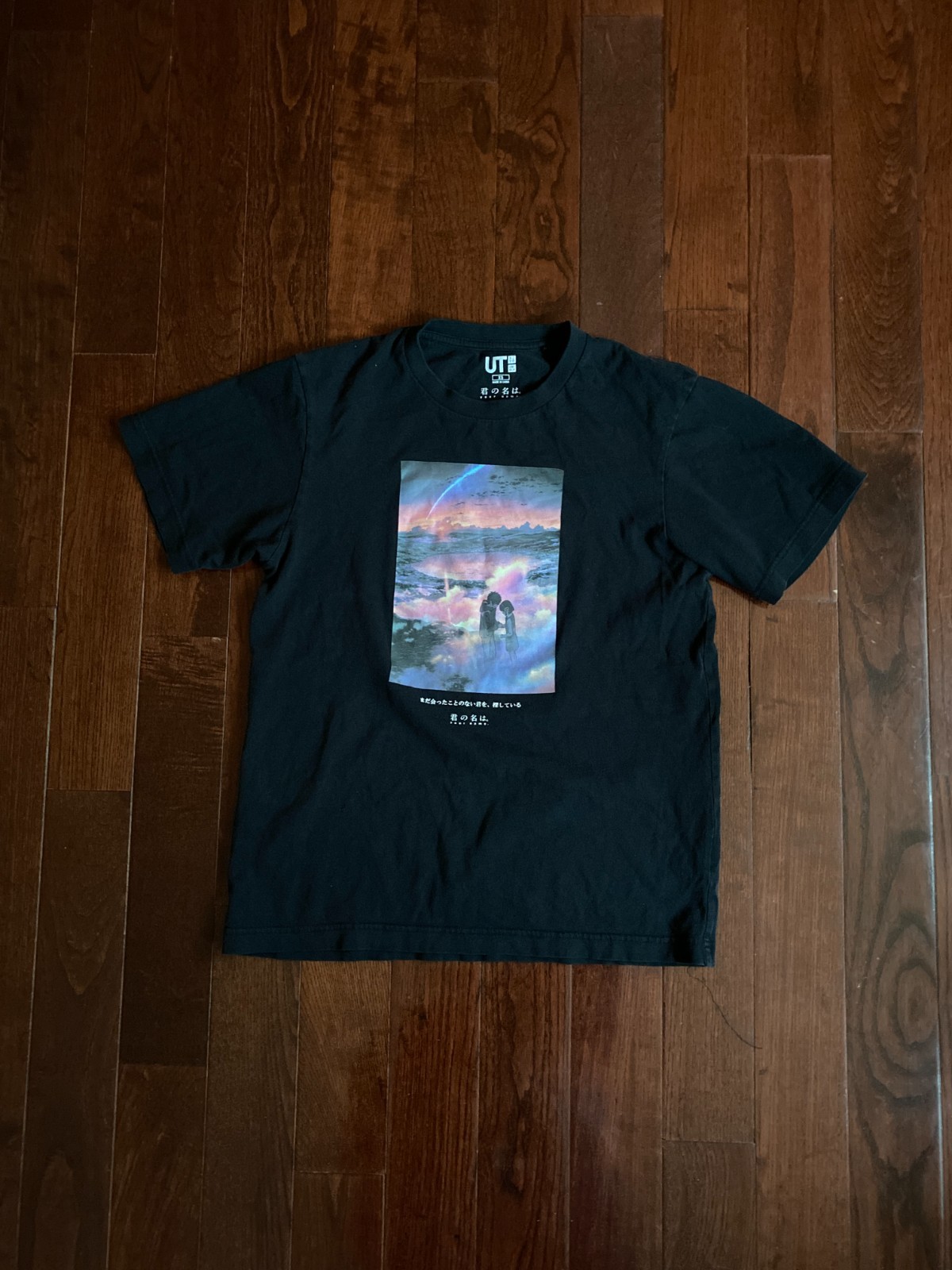 Uniqlo Your Name Kimi No Na Wa T-Shirt Black Size XS