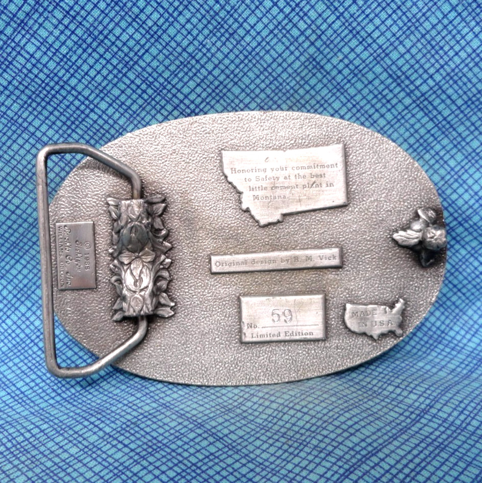 Kaiser Cement SA Belt Buckle 1984 #LE Montana City Plant RM Vick Siskiyou.GMP429