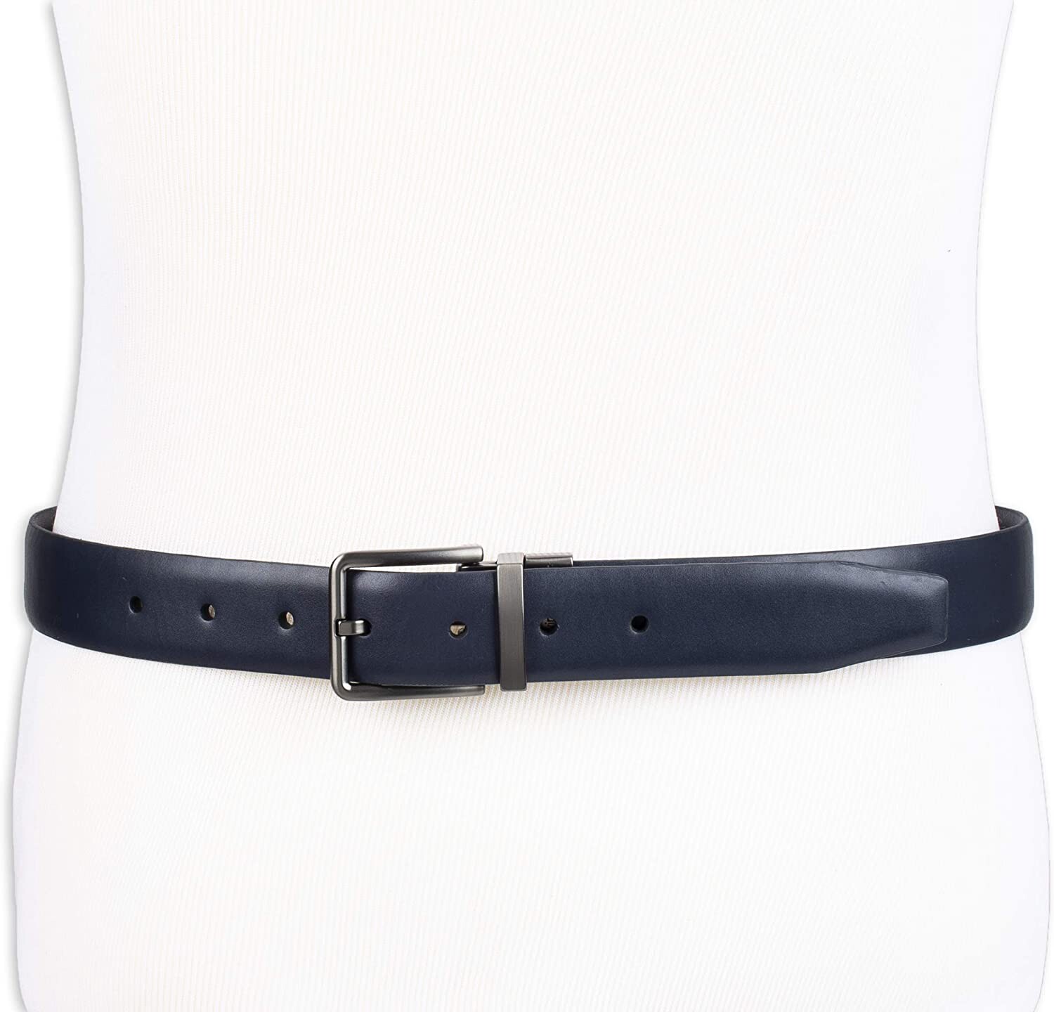 Calvin Klein Men’s 32mm Reversible Dress Belt Blue/Black Size XL(42-44)