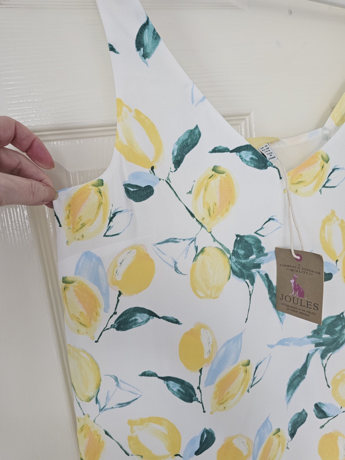 Joules Kyra Top Size 10 Lemon Tree Pattern Lined New With Tags Rrp £29.95