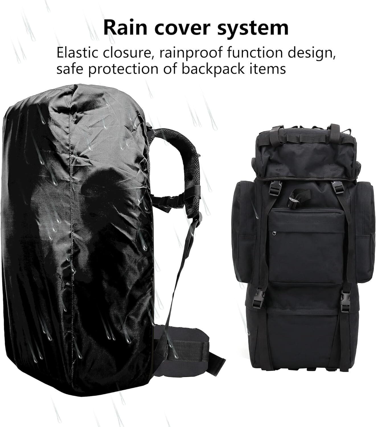 Military Tactical Backpack 30L-70L Large Outdoor Men 3 Day Assault Pack Rucksack