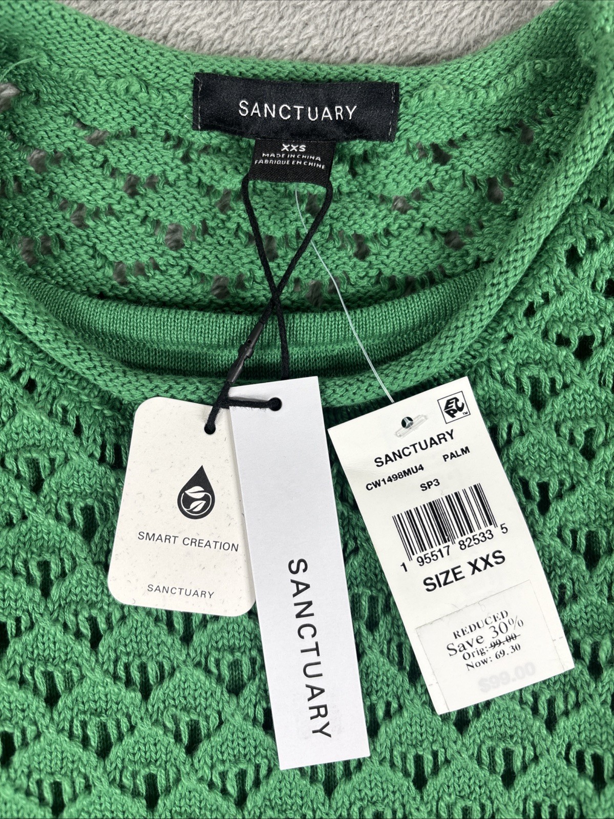 NWT Sanctuary Women’s Slip Lined Summer Shell Eco Natural Dress Green Size XXS