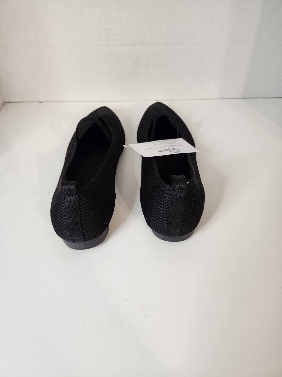 Burudani Black Knit Flats Women’s Size 7.5 Comfort Slip-On Shoes