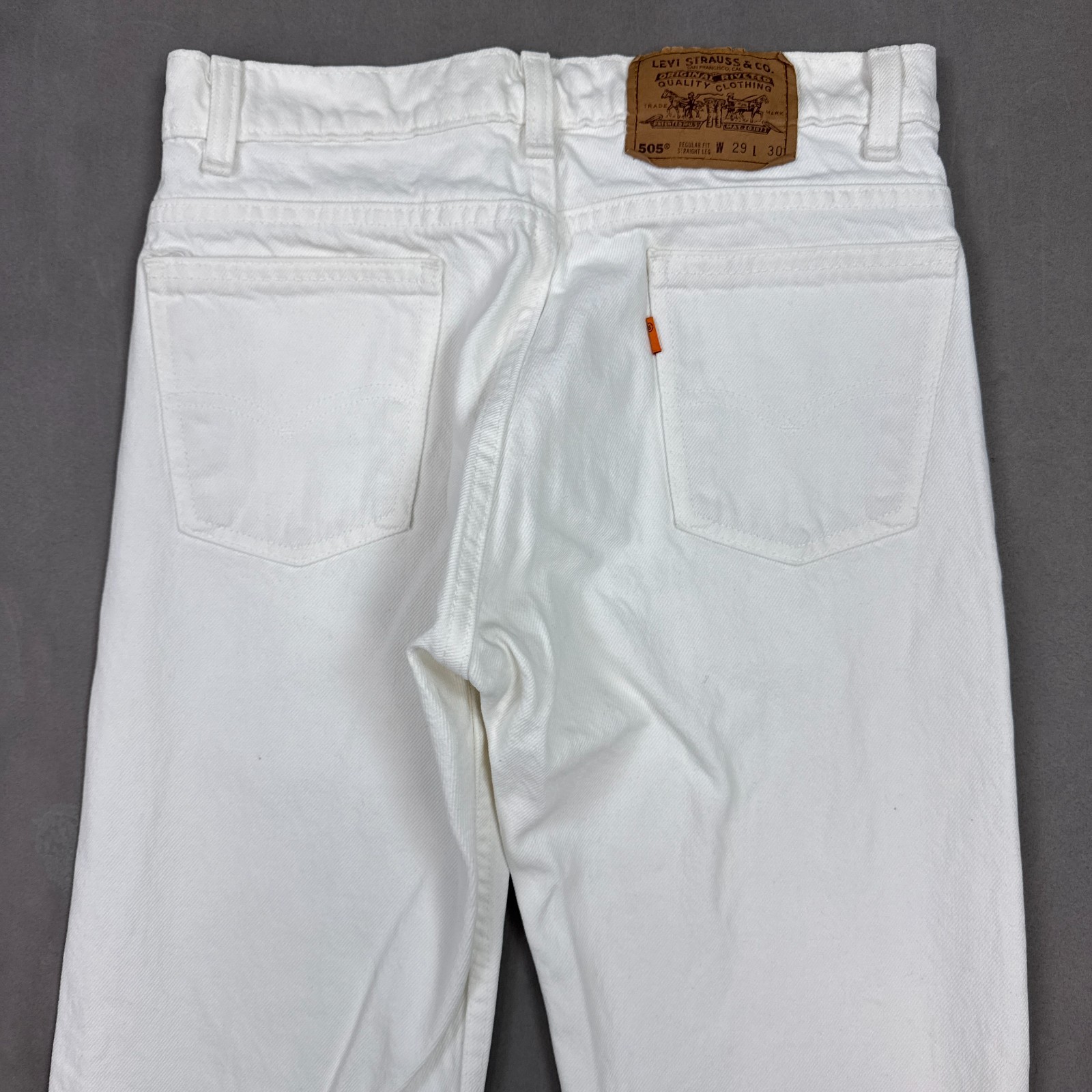 Vintage Levis Jeans Mens 29×30 White 90s Orange Tab Made USA Denim Pants Painter