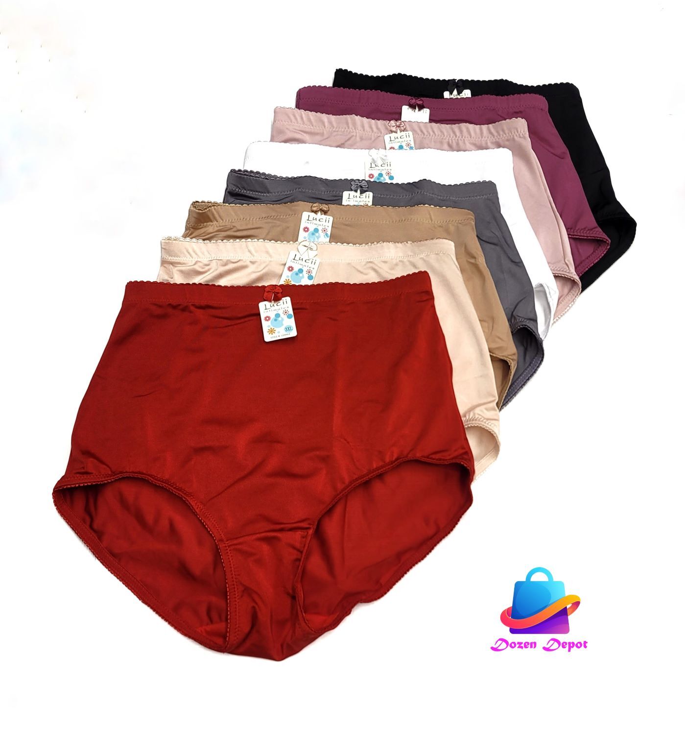 Plus Women Full Coverage High Waist Light Tummy Control Satin Girdle Panty 2X-5X