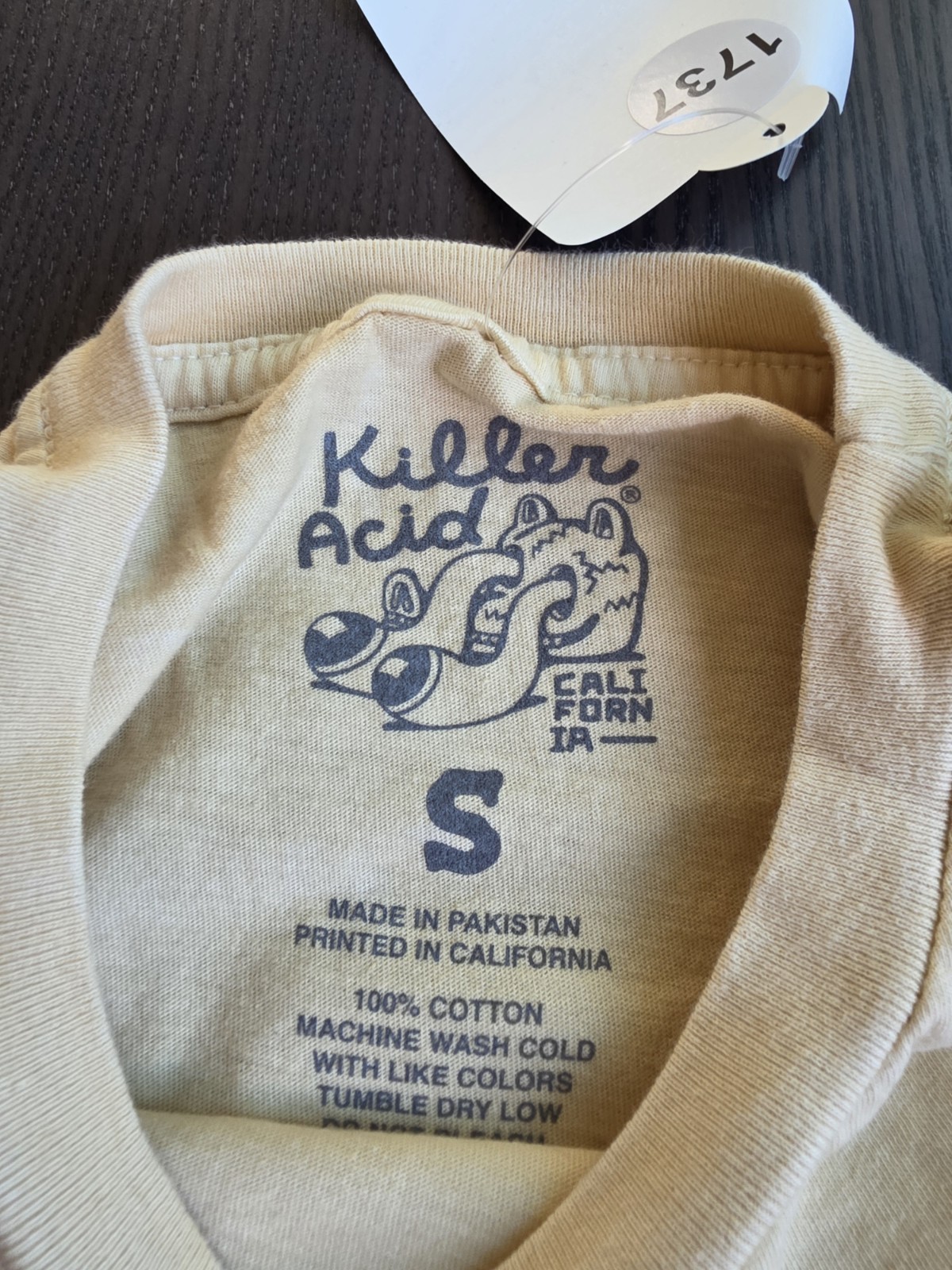 Killer Acid Keep It Stupid,Simple Men’s Size Small Beige T-Shirt