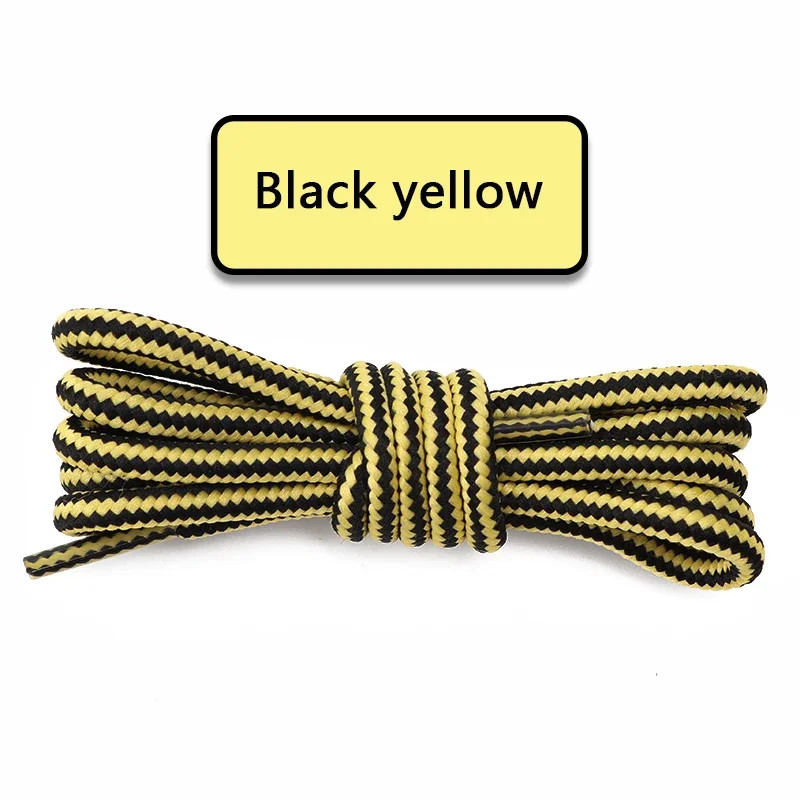 1 Pair Round Cotton Shoe Laces Striped Double Color Shoelaces Outdoor Boots and